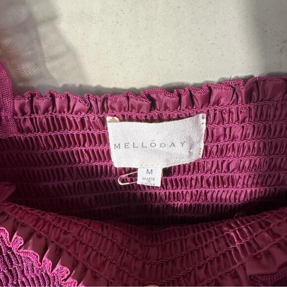 Melloday Smocked Ruffle Maxi Dress Size Medium - Picture 7 of 9